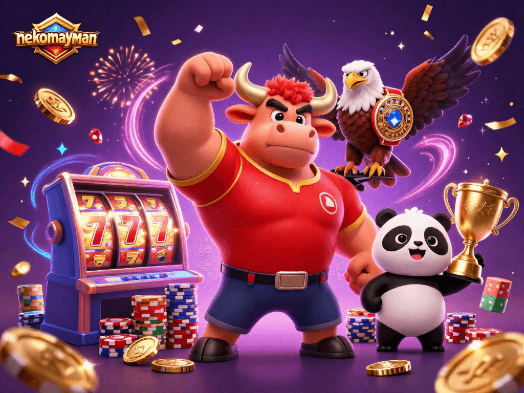 Experience the thrill of the nekomayman slot game with animated characters and dynamic casino elements.