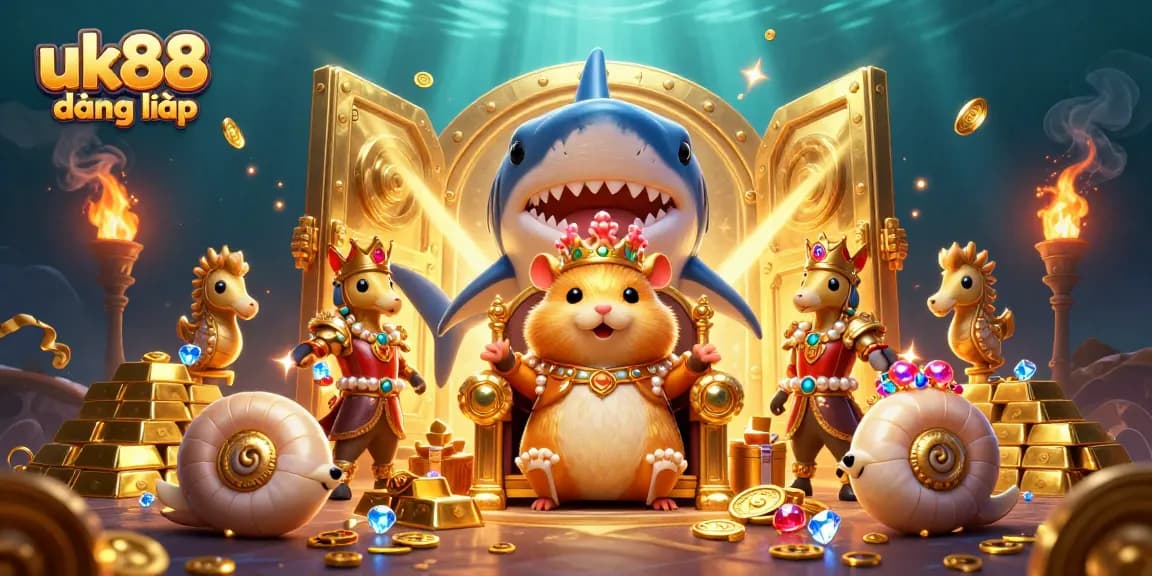 Engage in thrilling combat with uk88 đăng nhập, in an underwater casino scene filled with treasures and action.
