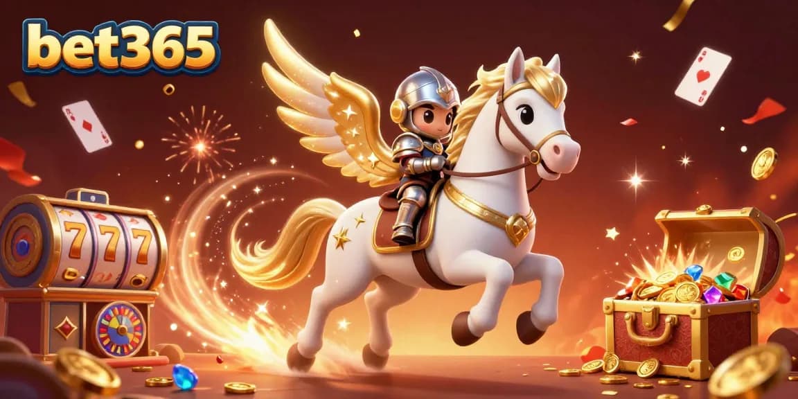 Experience thrilling gameplay at bet365 with a celestial knight exploring a vibrant casino world.