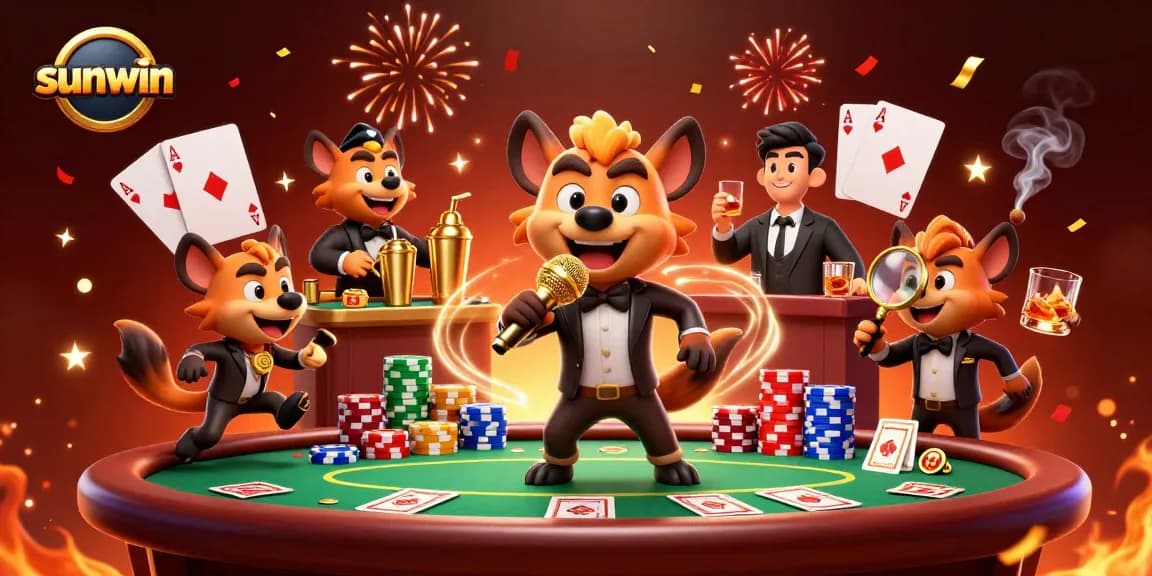 Experience sunwin's vibrant casino scene with hyenas entertaining at a comedy club.