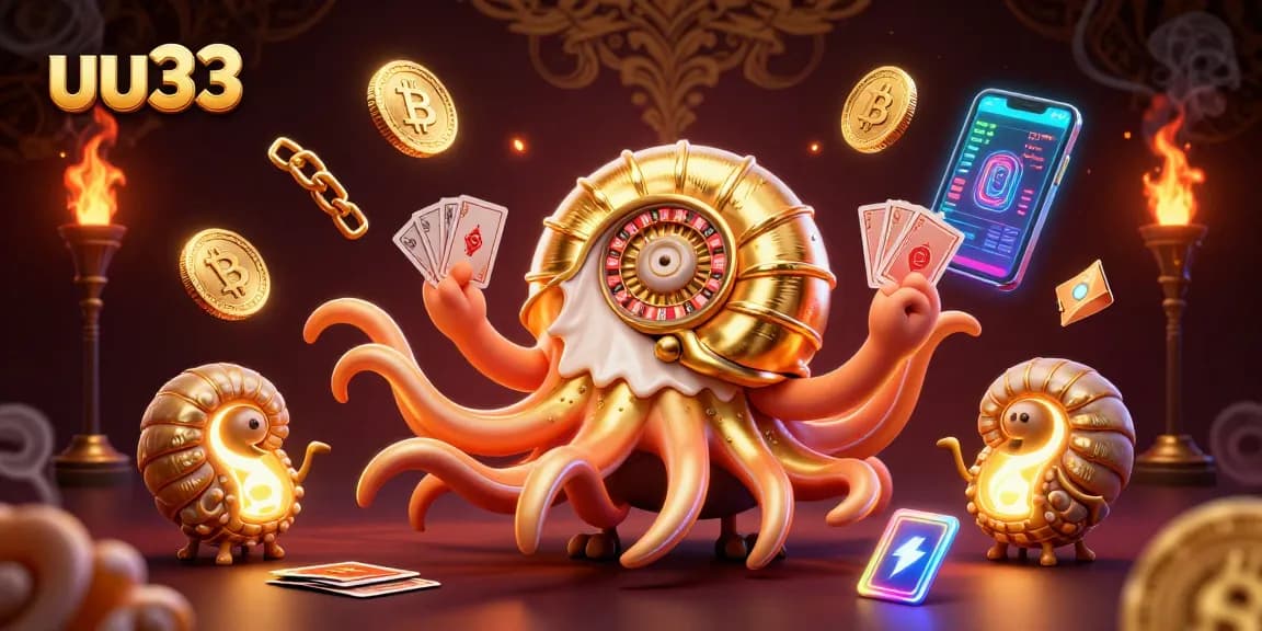 Experience the thrill of uu33's casino games with an enchanting 3D illustration of a nautilus roulette.