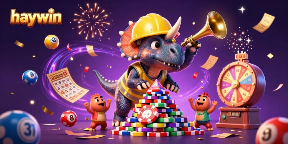 Experience the excitement of haywin with a vibrant 3D illustration capturing thrilling casino activities and characters.