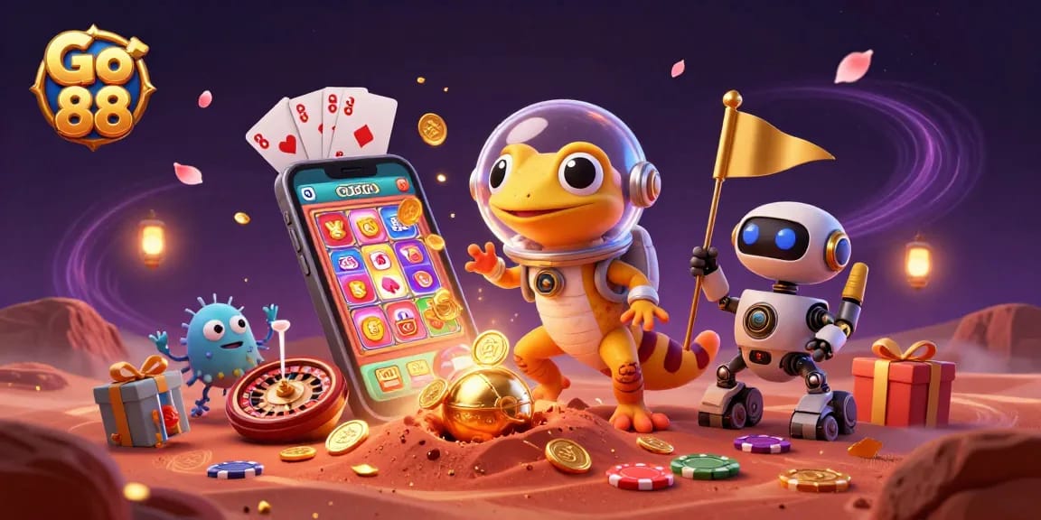 Play the Go 88 slot game with thrilling visuals of a Martian casino adventure