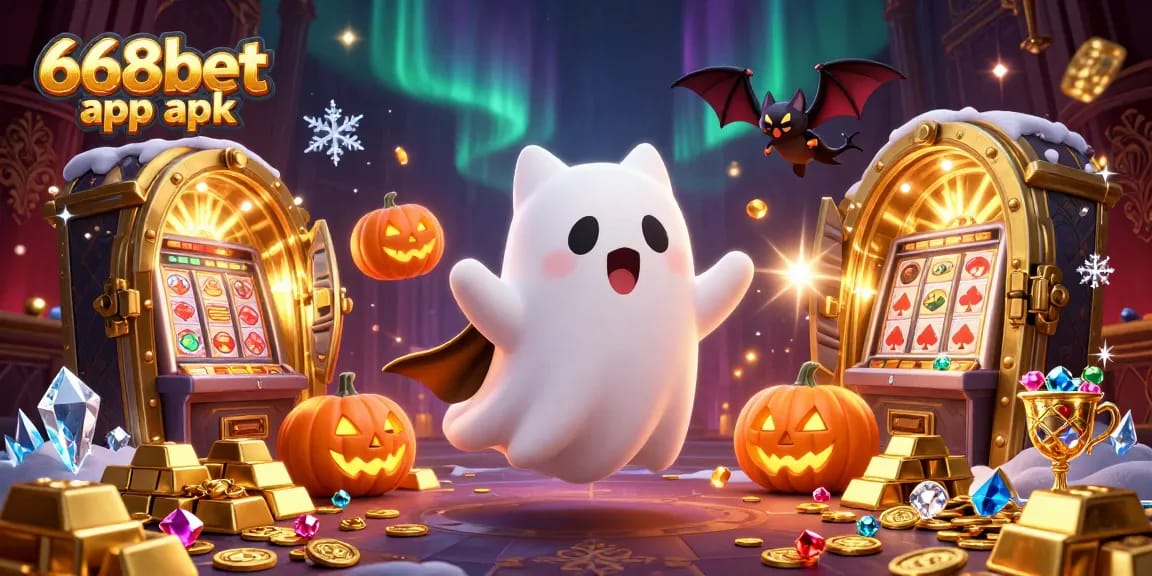Spin excitement with the 668bet app apk in a haunted casino featuring dynamic games.