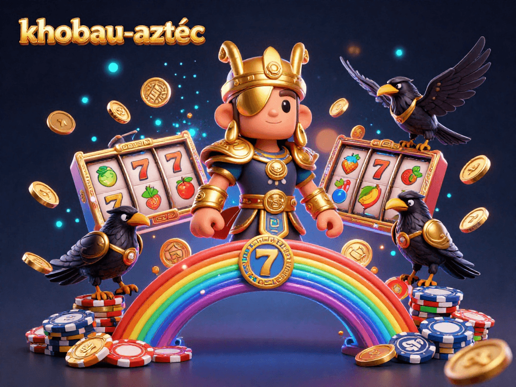 Witness the magic of khobau-aztec as you spin slot reels and experience Aztec adventures in a vibrant casino scene.