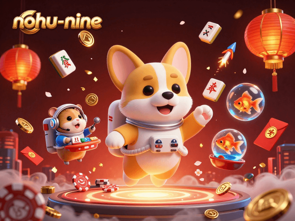Experience the excitement of nohu-nine with vibrant casino elements in a dynamic 3D scene.