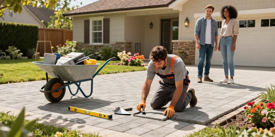 Click here to view professional block paving installation in Dublin garden space.