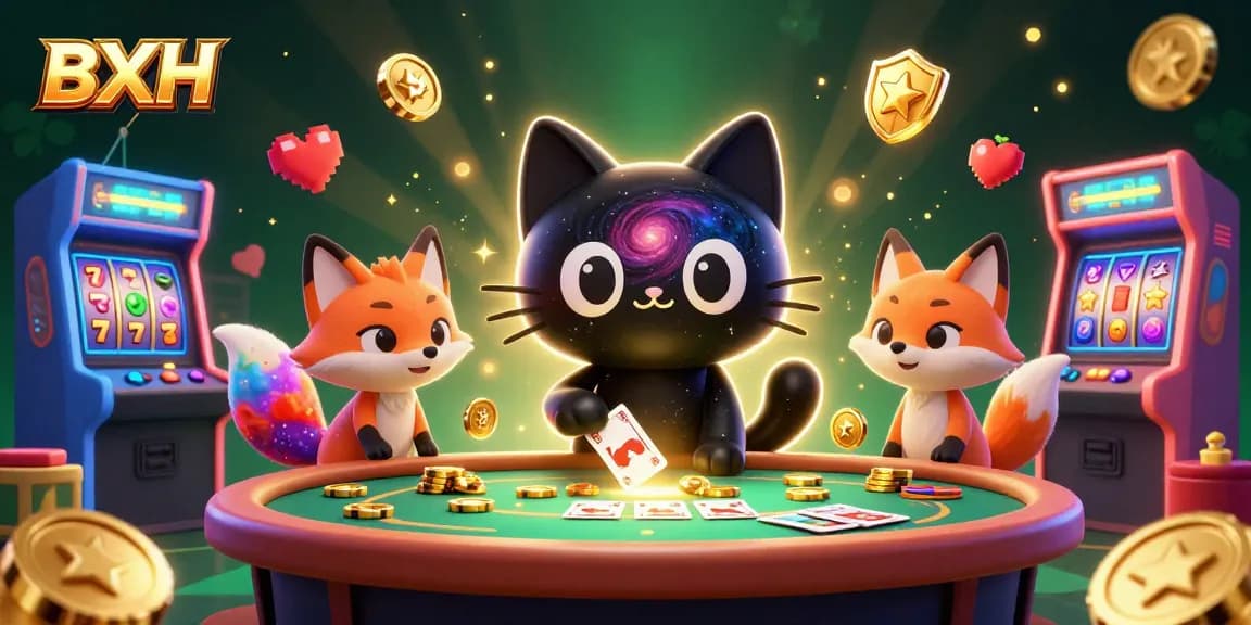 Engage in BXH with vibrant casino gameplay featuring charming characters and colorful slots.