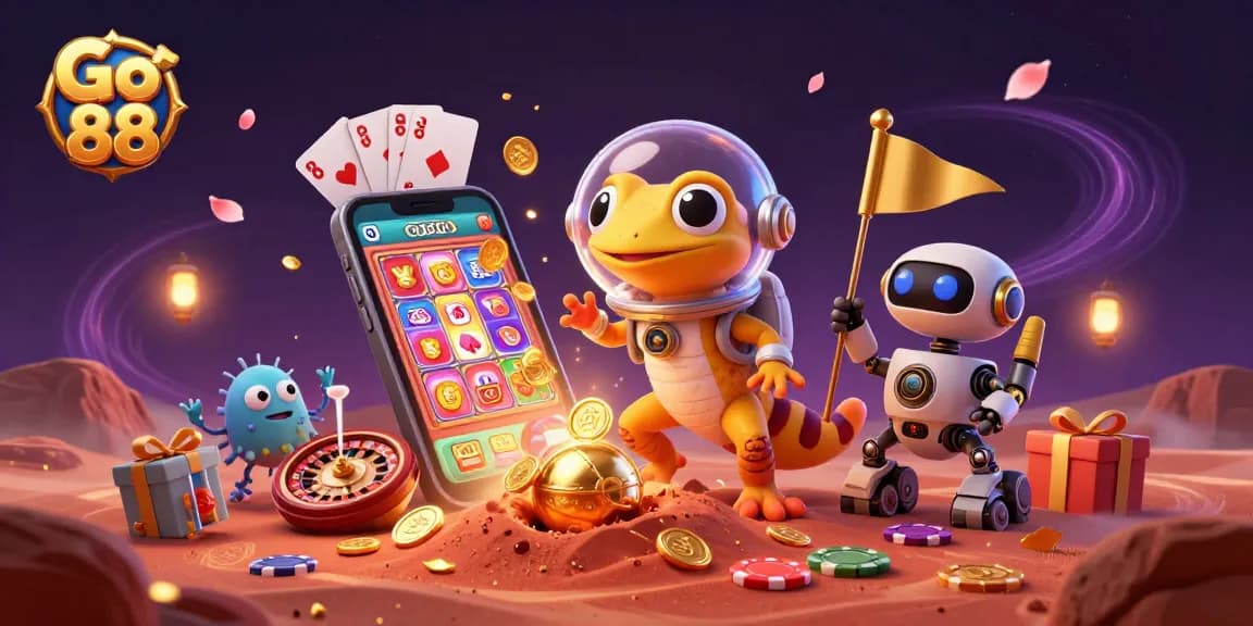 Play the Go 88 slot game with thrilling visuals of a Martian casino adventure