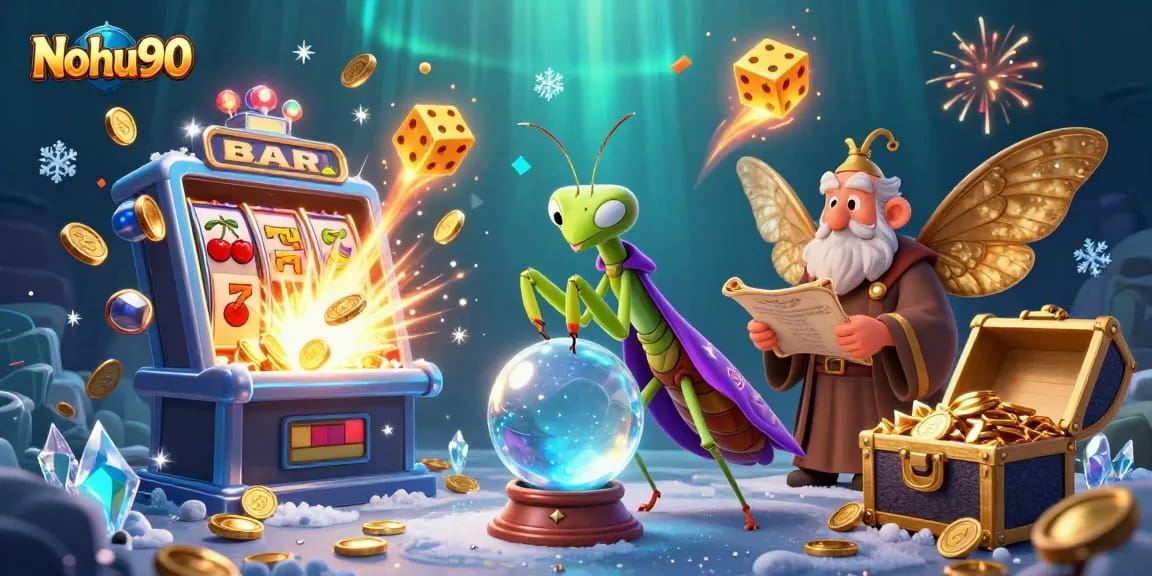 Nohu90 captivates with a dazzling jackpot scene in a vibrant, mystical casino environment.