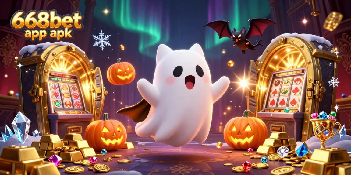 Spin excitement with the 668bet app apk in a haunted casino featuring dynamic games.