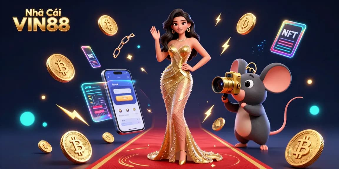 Experience winning strategies at Nhả Cái VIN88 with dynamic 3D casino elements and vibrant graphics.