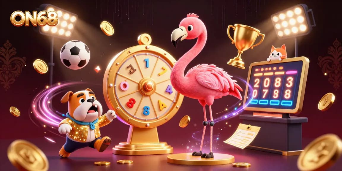 ON68 engages players with an exciting prize wheel alongside a fun atmosphere of sports betting.
