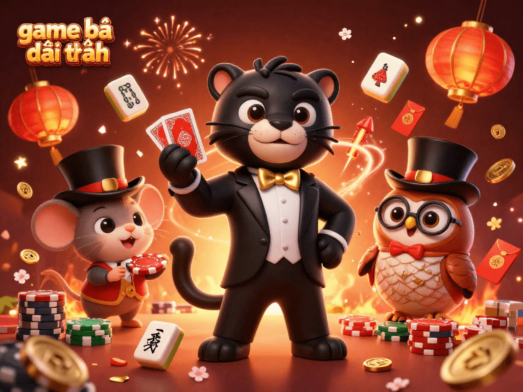 Engage with the exciting world of game bài đổi thưởng in a vibrant 3D casino scene!