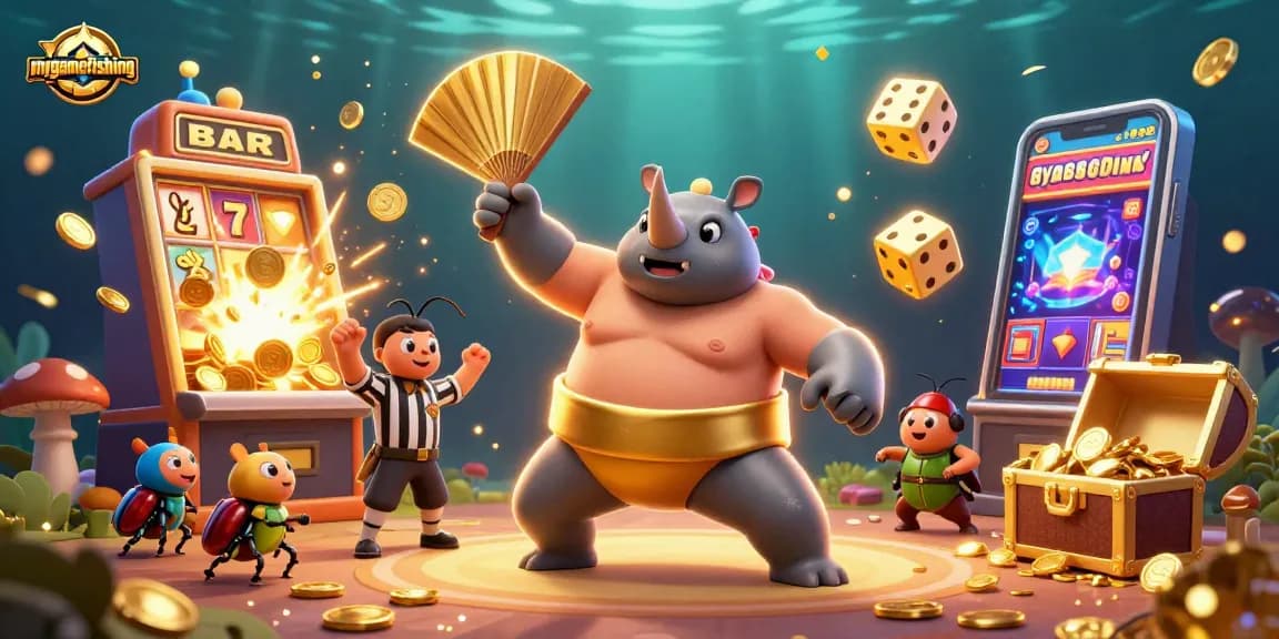 Join mygamefishing with the beetle champion as golden coins fly in a thrilling casino showdown.