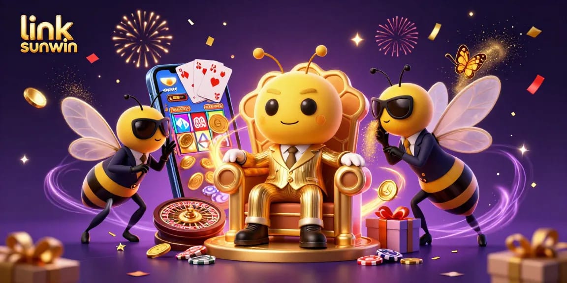 Spin to win with link sunwin in an exciting casino scene with animated characters and vibrant elements.