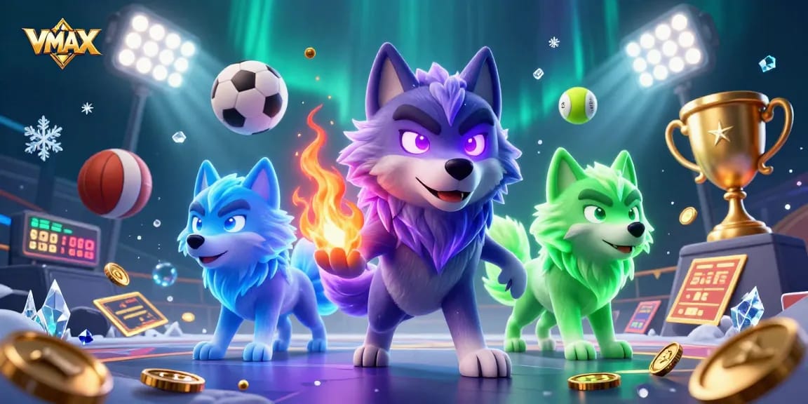 VMAX bets big with dynamic sports balls and ghostly companions representing exhilarating winning action in an online casino