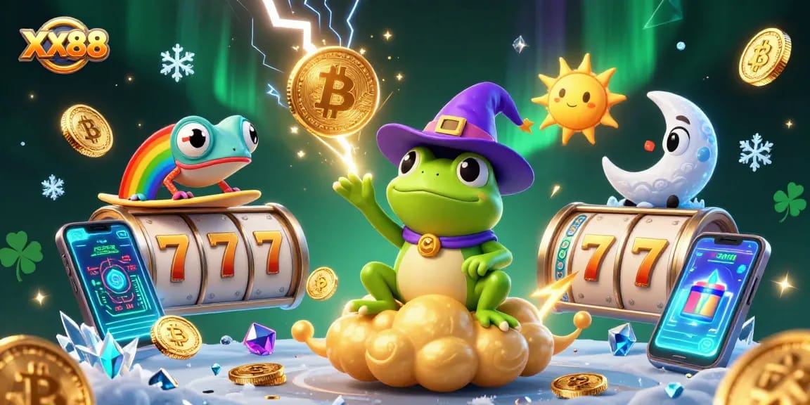 Experience explosive winnings with XX88, featuring a storm of coins, cartoon characters, and vibrant casino elements.