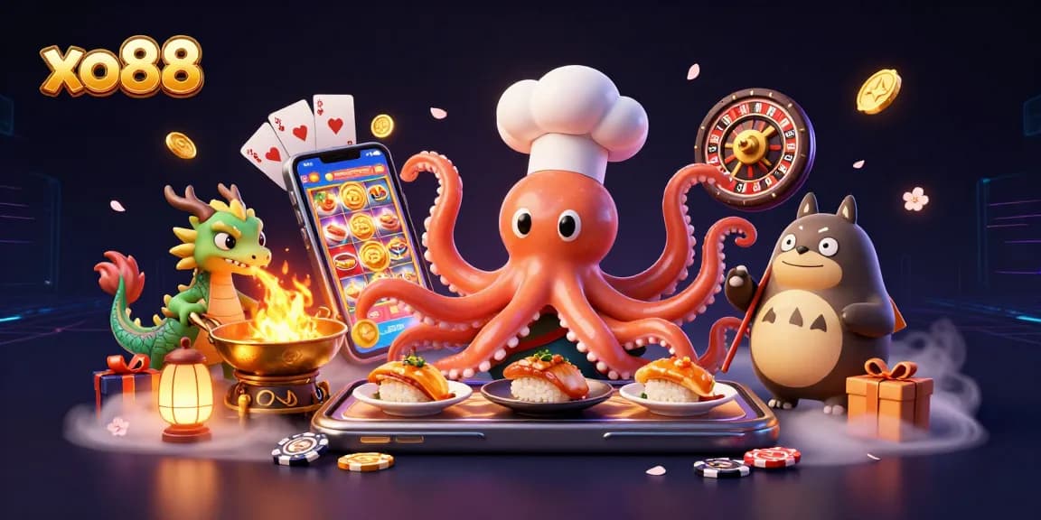 Engage with exciting gaming at xo88 featuring sushi chef octopus and colorful slots.