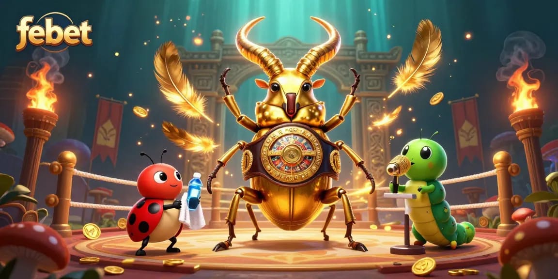 Place your bets with febet as the golden stag beetle and friends illuminate the gaming arena.