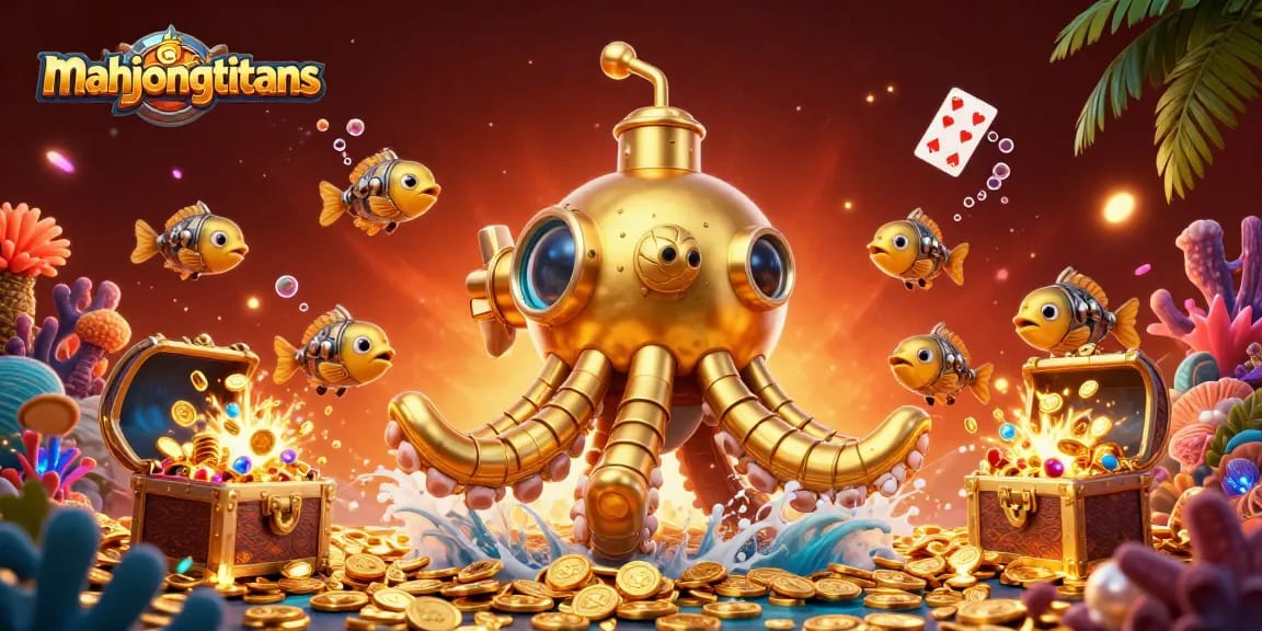 Engage with mahjongtitans in a vibrant underwater world of treasures and tentacles bursting with excitement.
