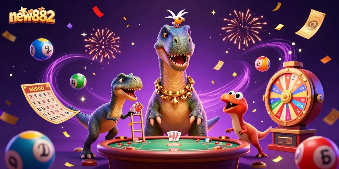 Experience thrilling gameplay at new882, featuring vibrant characters and dynamic casino elements.