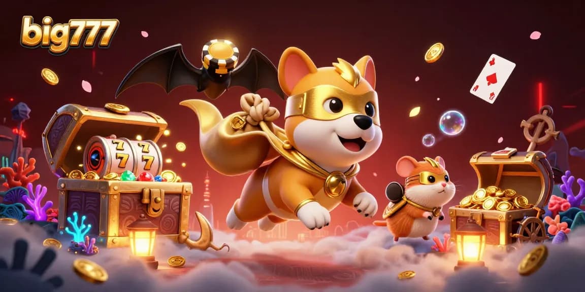 Experience big777 thrilling slot adventures with a superhero dog and animated casino elements