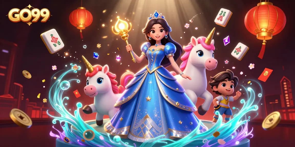 GO99 promotes vibrant gambling fun with a stunning royal scene bursting with casino magic.