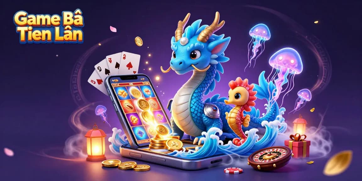 Play Game Bài Tiến Lên, engaging 3D characters with vibrant gaming elements in an immersive scene.