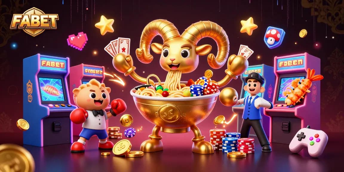 Experience thrilling gameplay with FABET in a vibrant 3D casino scene, where games meet fun!