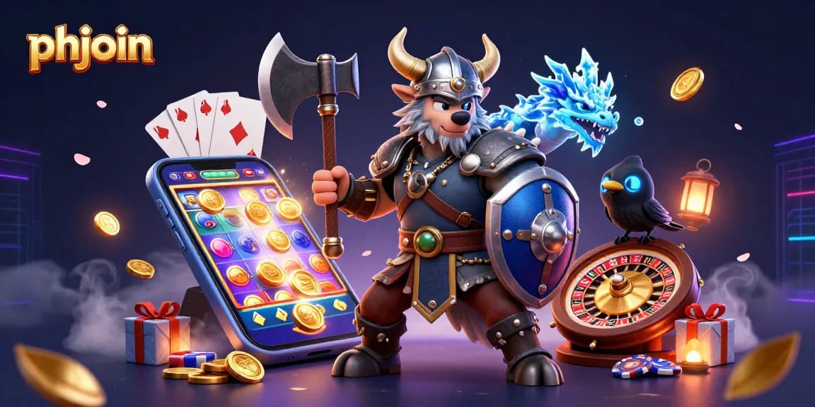 Join the adventure with phjoin by encountering thrilling slots and dynamic gaming elements in an immersive 3D scene.