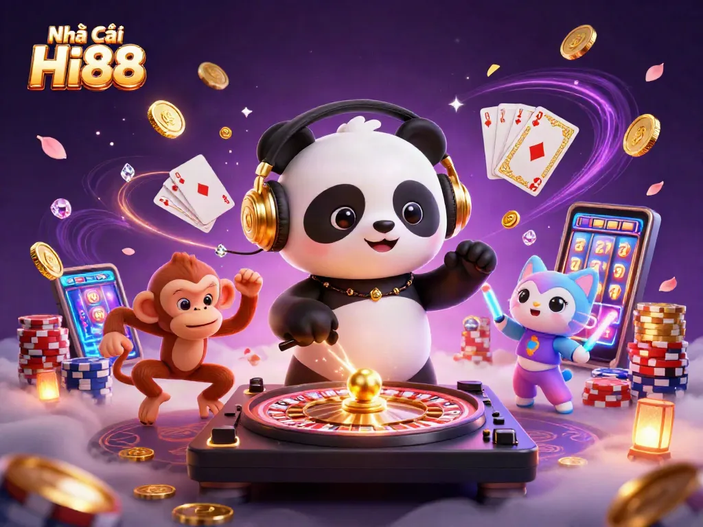 Engage in thrilling gameplay at Nhà cái Hi88 with dynamic characters and vibrant casino elements.