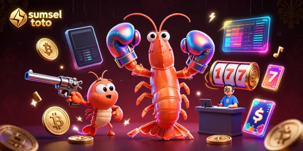 Engage with sumsel toto, featuring vibrant characters and exciting casino elements in a dynamic scene.