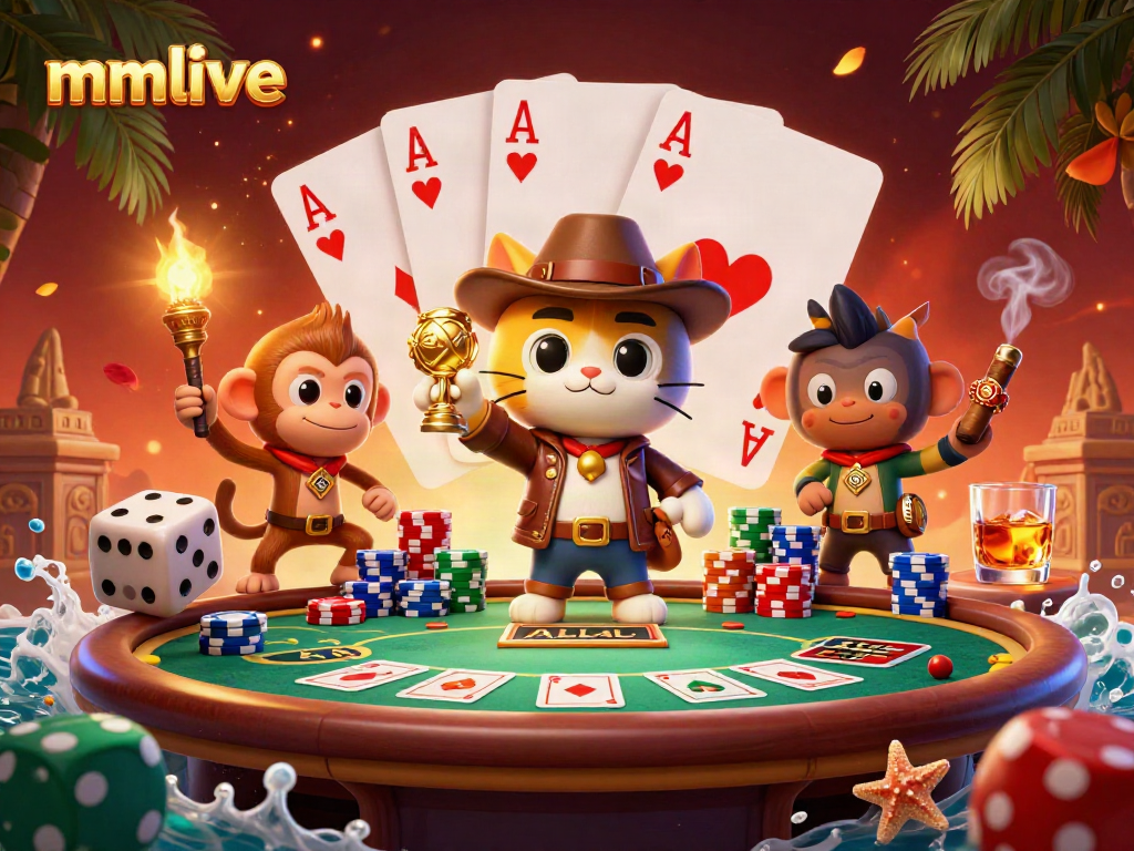 Experience the excitement of mmlive with a cat archaeologist discovering casino treasures in a vibrant temple scene.