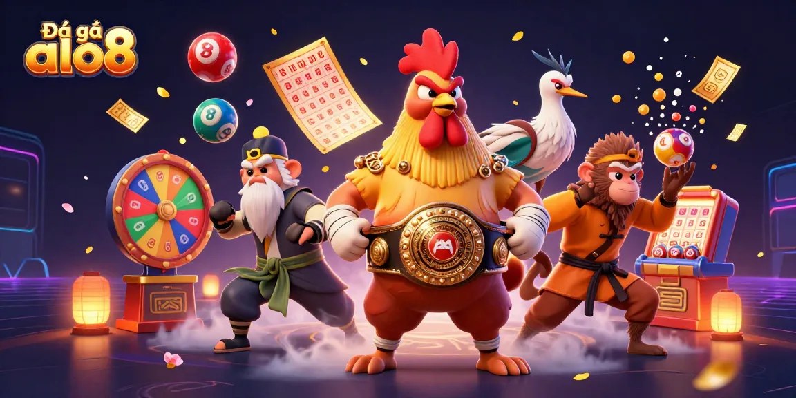 Experience thrilling cockfighting action with Đá gà alo8 as fearless roosters battle for glory amidst vibrant game elements.