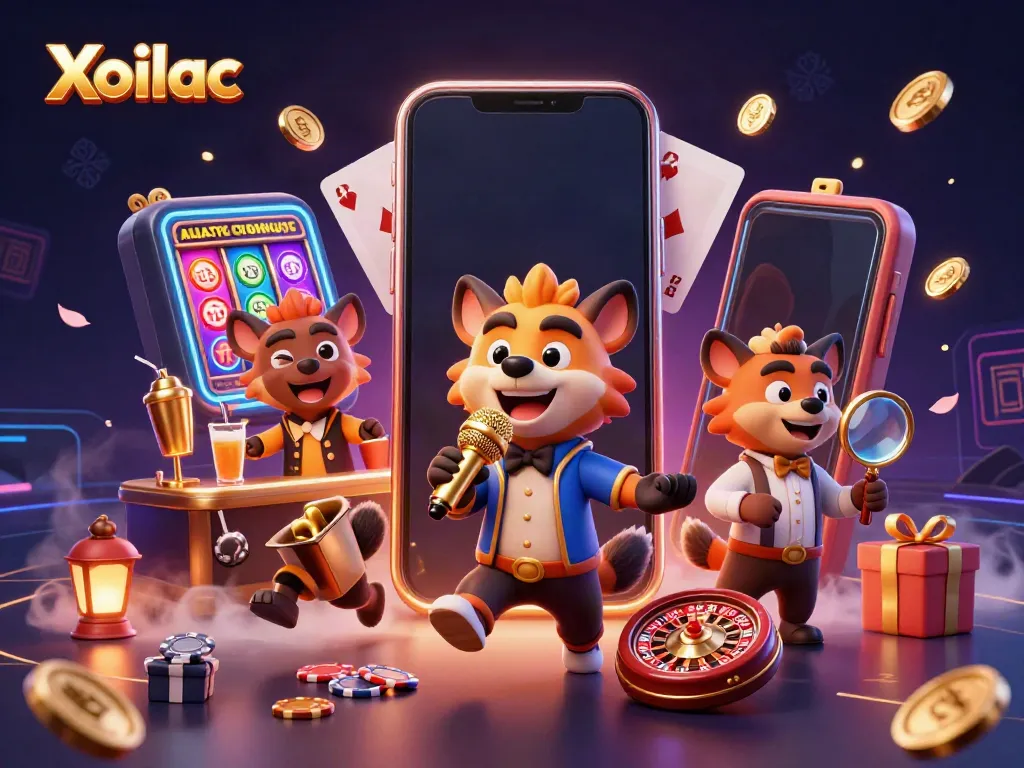 Xoilac hyenas bring comedy and casino excitement to life with vibrant colors and dynamic scene.