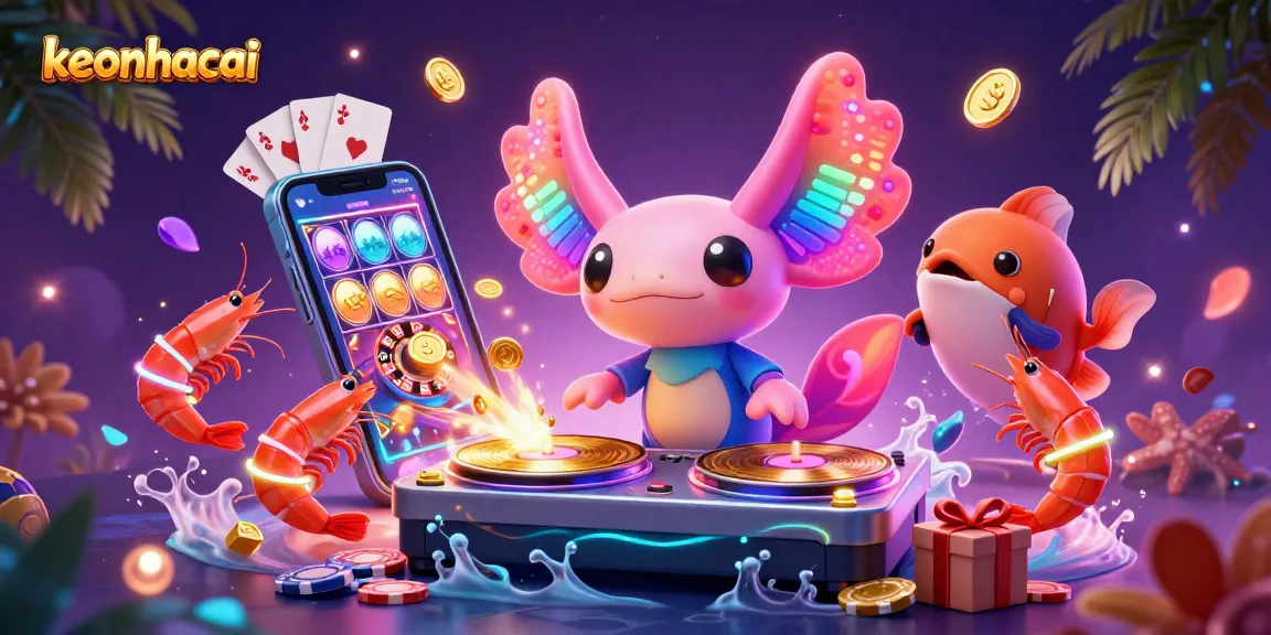 Spin colorful reels and win at keonhacai with vibrant underwater casino scene featuring unique characters.