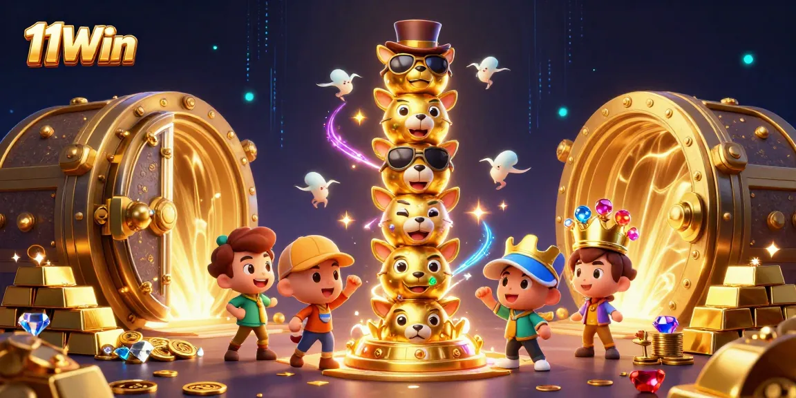 Win big with vibrant 11Win casino games featuring dynamic totem and treasures.