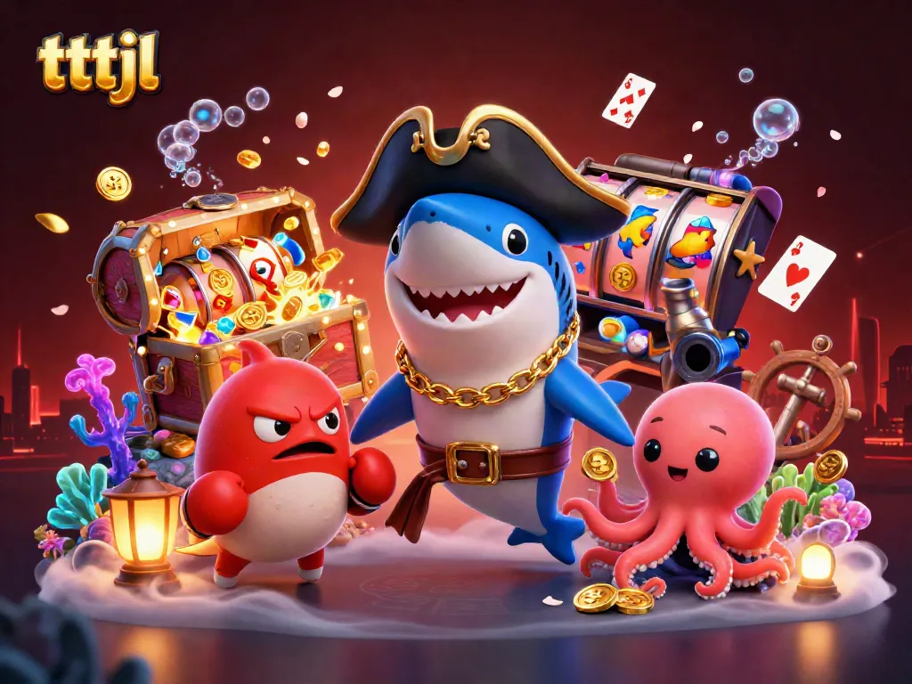 Engage with thrilling actions at tttjl, featuring colorful slot elements and lively aquatic characters.