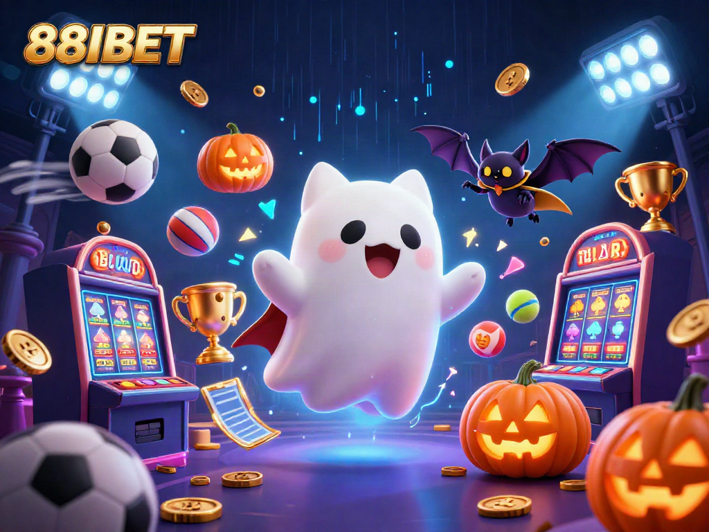 Experience thrilling gaming adventures with 88IBET's vibrant casino-themed illustration featuring dynamic characters.