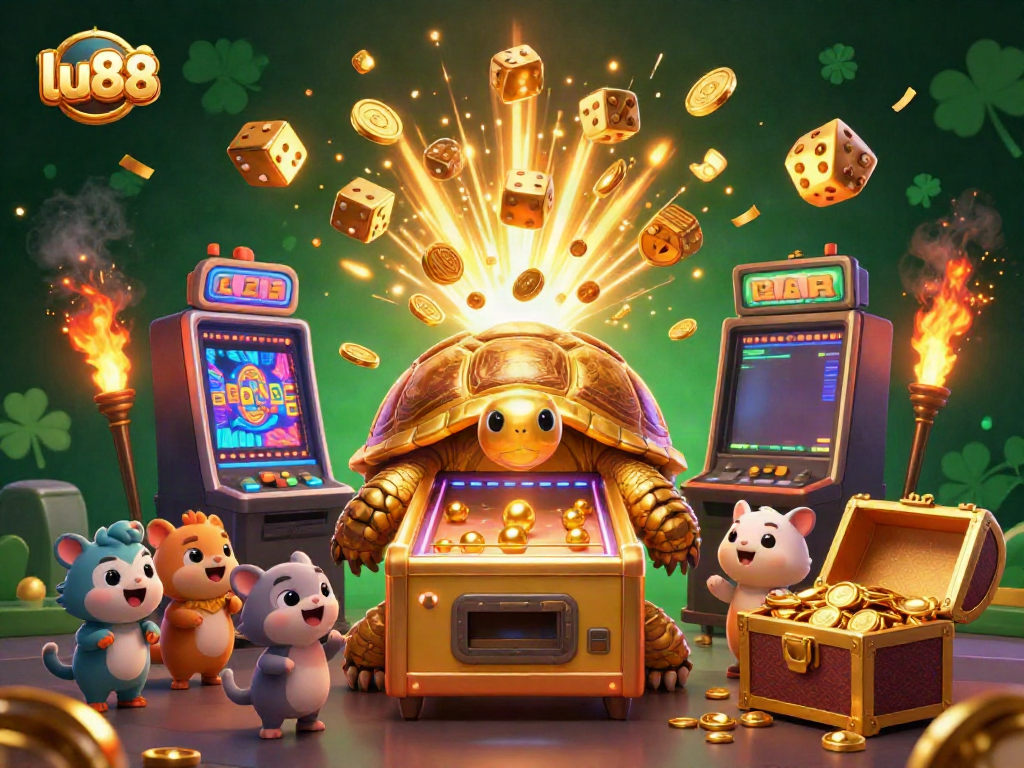 Experience the excitement of casino gaming with lu88 as golden tortoise pinball and jackpot machines animate the fun.