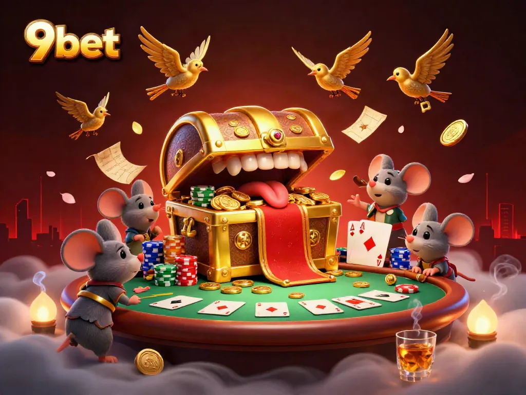 Experience the thrilling allure of 9bet with a captivating casino illustration that beckons players to riches.