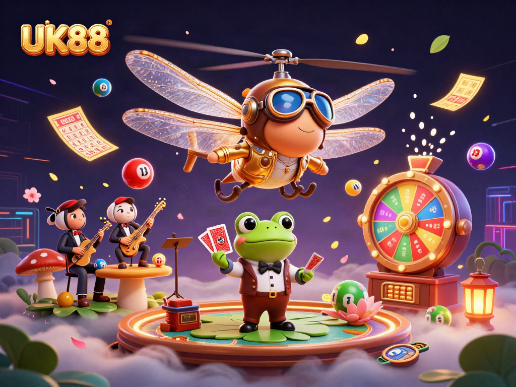 Engage in exciting gaming with UK88's vibrant casino illustrated scene, featuring thrilling characters and dynamic elements.