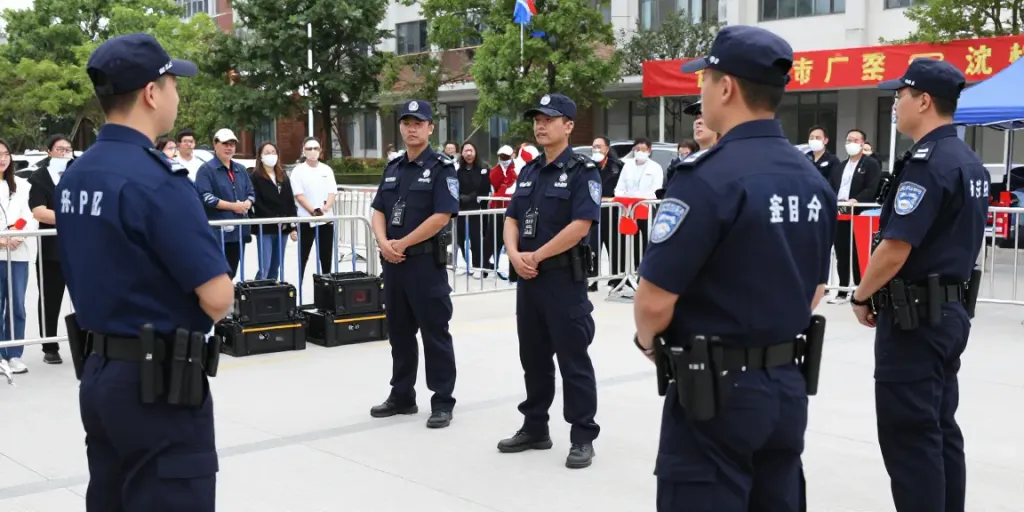 Private Security team ensuring safety at a community event with professional guards.