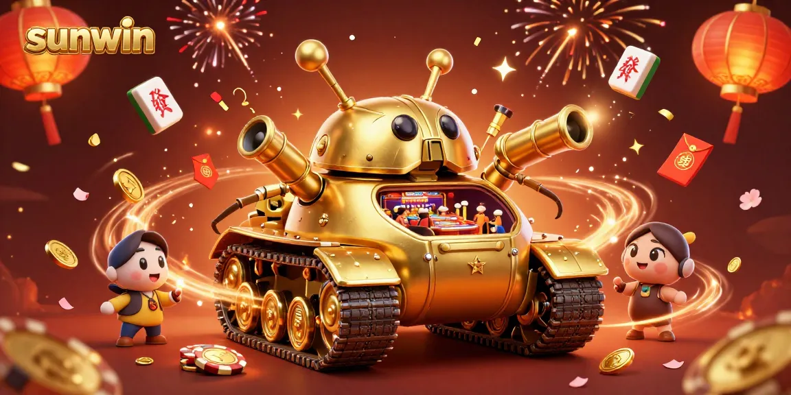 Experience thrilling gameplay at sunwin with a dynamic casino scene showing a golden beetle tank.