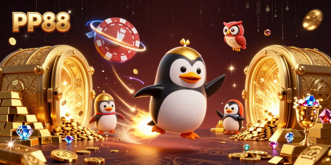 Engage in thrilling action with PP88, as colorful characters and casino elements illuminate the cosmos.