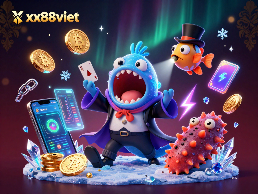 Experience the magic of xx88viet with enchanting deep-sea characters performing dazzling gambling tricks.