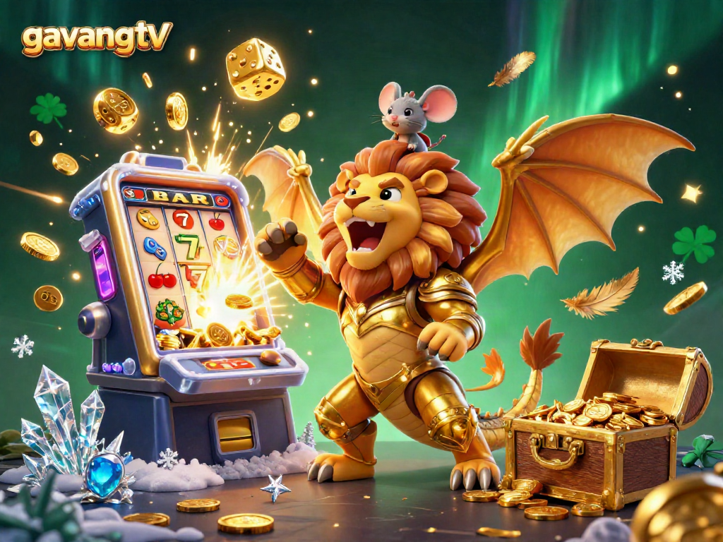 Engage with the thrilling experience of gavang tv showcasing a powerful chimera amidst a casino jackpot.