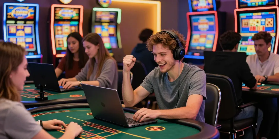 Excited gamers celebrating wins on a vibrant online casino platform at https://fb88mx.com/ with modern design and dynamic visuals.
