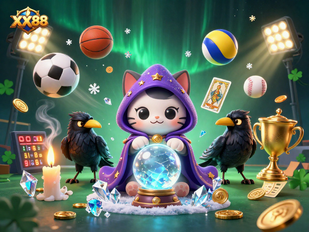 Experience thrilling wins at XX88 with an enchanting scene filled with mystical characters and dynamic sports elements.